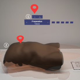 Toward structured abdominal examination training using augmented reality